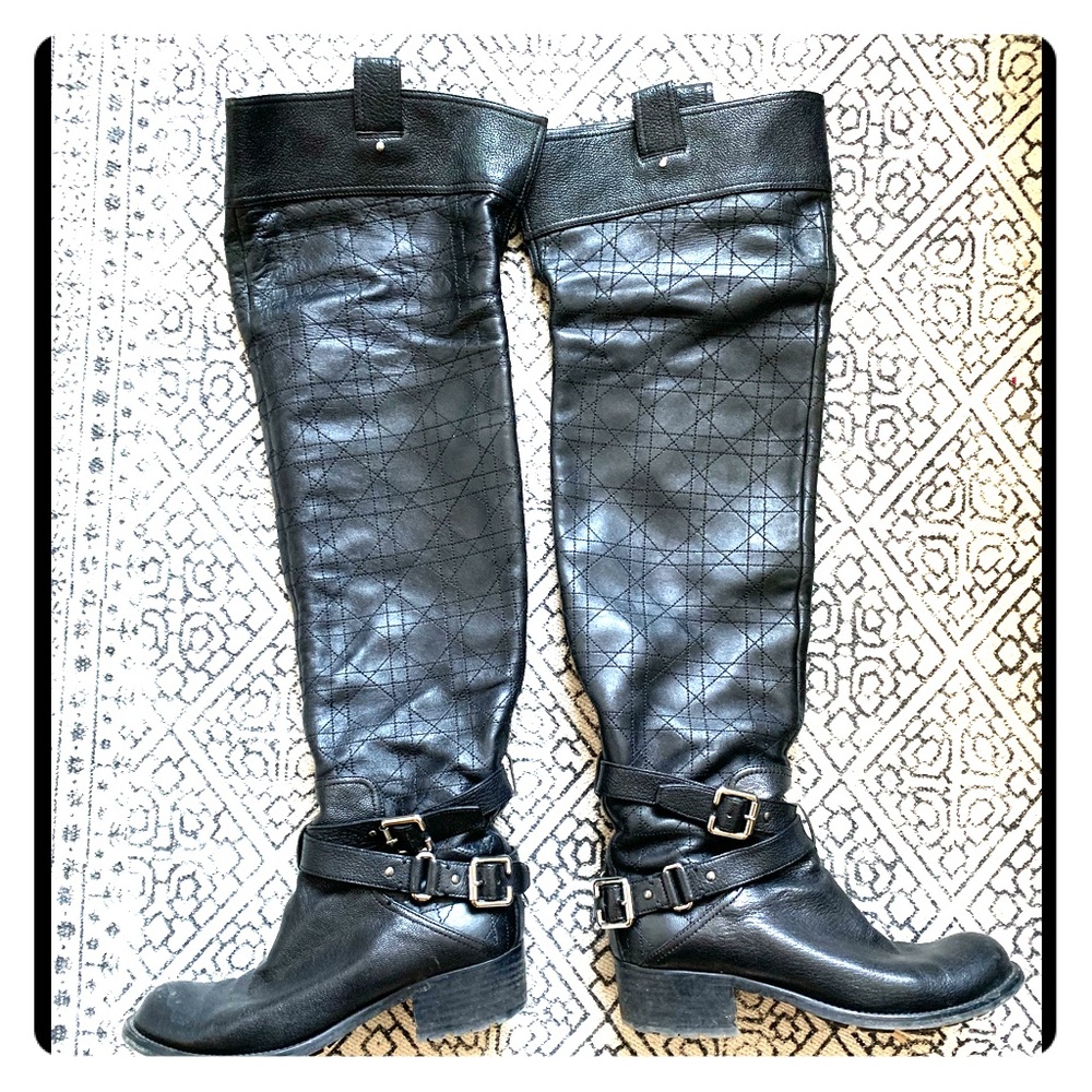 DIOR motorcycle over the knee boot